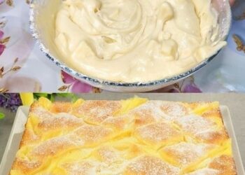 Apfelkuchen mit Vanillepudding