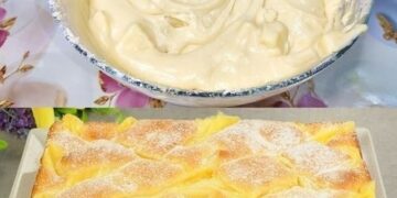 Apfelkuchen mit Vanillepudding