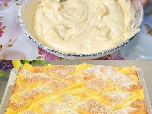 Apfelkuchen mit Vanillepudding