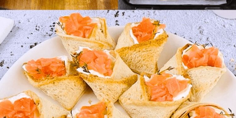 Brottaschen mit Käse und Lachs