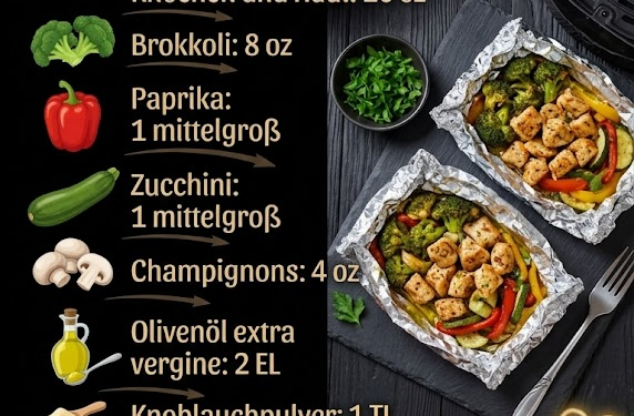 Keto-Hähnchen-Folienpakete für den Air Fryer