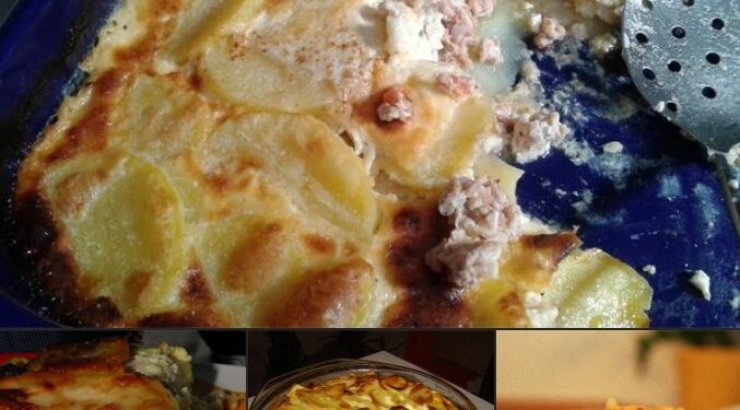 “Moussaka mit Kartoffeln und Hackfleisch”