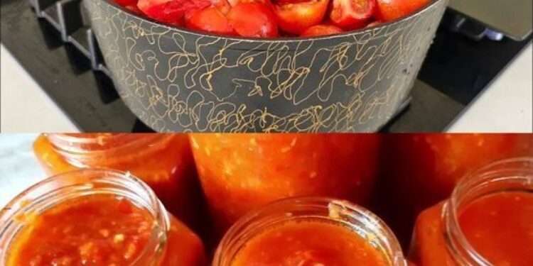 Tomatensauce mit 250ml Essig die mache ich jedes Jahr
