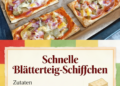 Schnelle Blätterteig-Schiffchen. Überrascht eure Gäste mit diesen schnellen und leckeren Mini-Pizzen.