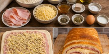 Diese gefüllte Käse-Schinken-Brotrolle lohnt wirklich jede Minute!