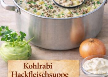 Suchtgefährliche Kohlrabi-Hackfleischsuppe – könnte ich 3× die Woche essen!