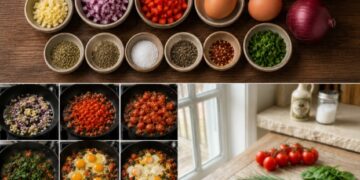 Mediterrane Gebackene Eier mit Feta & Spinat (Shakshuka-Style) (Kohlenhydrate: 8g)