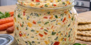 Cremiger Käse-Dip mit Paprika und Jalapeño – Perfekt für Snacks und Partys