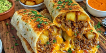 Herzhafte Rinderhack-Kartoffel-Burritos