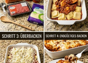 Überbackener Tortellini-Auflauf mit Hackfleisch