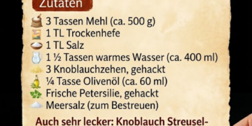 Knoblauchbrot ohne Kneten