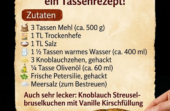 Knoblauchbrot ohne Kneten