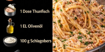 Thunfisch-Spaghetti mit Knoblauch