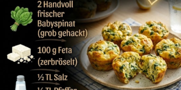 Herzhafte Spinat-Feta-Ei-Muffins