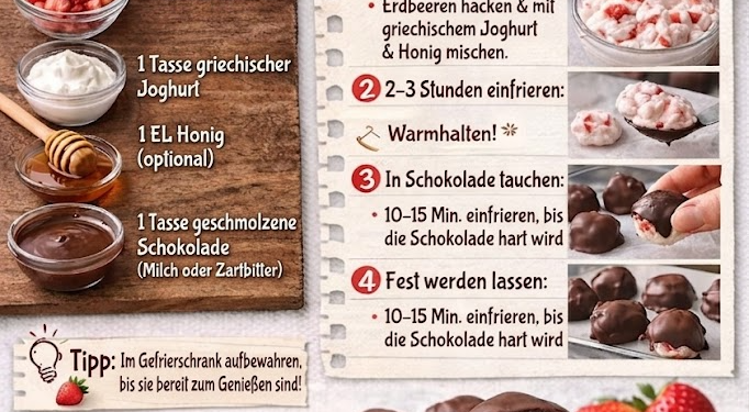 Schoko-Joghurt-Erdbeer-Bites
