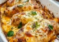 Hähnchenauflauf mit karamellisierten Zwiebeln – extra saftig & überbacken